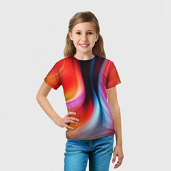 Футболка детская Радужные волны, цвет: 3D-принт — фото 2