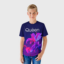 Футболка детская The Queen Королева и цветы, цвет: 3D-принт — фото 2