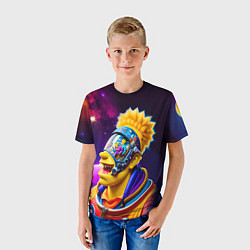 Футболка детская Bart Simpson in space - neural network, цвет: 3D-принт — фото 2
