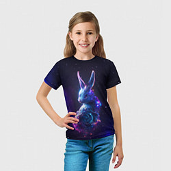 Футболка детская Космический звёздный кролик, цвет: 3D-принт — фото 2