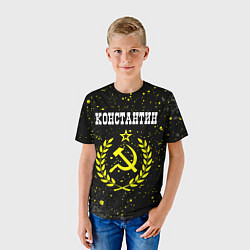 Футболка детская Константин и желтый символ СССР со звездой, цвет: 3D-принт — фото 2
