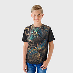 Футболка детская Тигр Irezumi, цвет: 3D-принт — фото 2