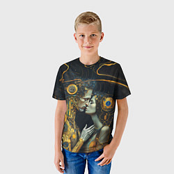 Футболка детская Gustav Klimt Cyberpunk, цвет: 3D-принт — фото 2