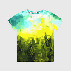 Футболка детская Green abstract colors, цвет: 3D-принт