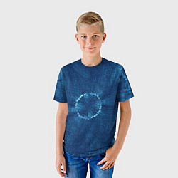 Футболка детская Синий круг тай-дай, цвет: 3D-принт — фото 2