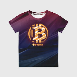 Футболка детская Биткоин монетка, цвет: 3D-принт