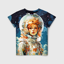 Футболка детская Рыжая девушка космонавт, цвет: 3D-принт