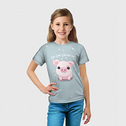 Футболка детская Пухля - Say Oink one more time, цвет: 3D-принт — фото 2