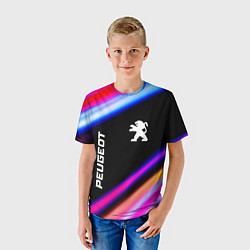 Футболка детская Peugeot speed lights, цвет: 3D-принт — фото 2