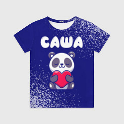 Футболка детская Саша панда с сердечком, цвет: 3D-принт