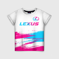 Футболка детская Lexus neon gradient style: символ сверху, цвет: 3D-принт