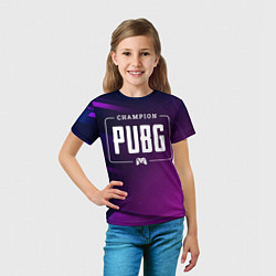Футболка детская PUBG gaming champion: рамка с лого и джойстиком на, цвет: 3D-принт — фото 2