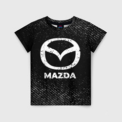Футболка детская Mazda с потертостями на темном фоне, цвет: 3D-принт