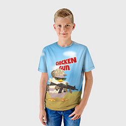 Футболка детская Цыпленок - Чикен Ган, цвет: 3D-принт — фото 2