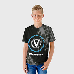 Футболка детская Changan в стиле Top Gear со следами шин на фоне, цвет: 3D-принт — фото 2