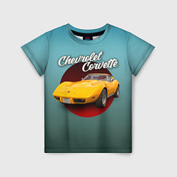 Футболка детская Классический спорткар Chevrolet Corvette Stingray, цвет: 3D-принт