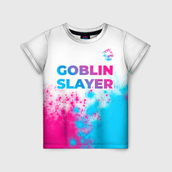 Футболка детская Goblin Slayer neon gradient style: символ сверху, цвет: 3D-принт