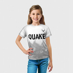 Футболка детская Quake glitch на светлом фоне: символ сверху, цвет: 3D-принт — фото 2