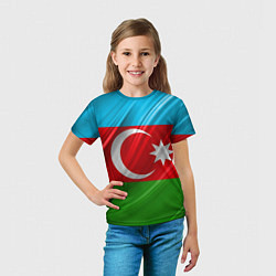 Футболка детская Азербайджанский флаг, цвет: 3D-принт — фото 2