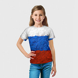 Футболка детская Флаг Российской Федерации из цветов, цвет: 3D-принт — фото 2