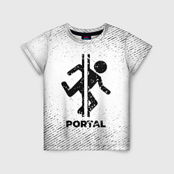 Футболка детская Portal с потертостями на светлом фоне, цвет: 3D-принт