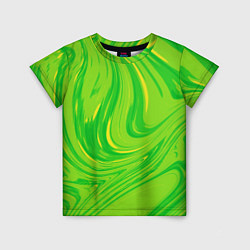 Футболка детская Насыщенный зеленый абстракция, цвет: 3D-принт