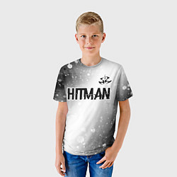 Футболка детская Hitman glitch на светлом фоне: символ сверху, цвет: 3D-принт — фото 2