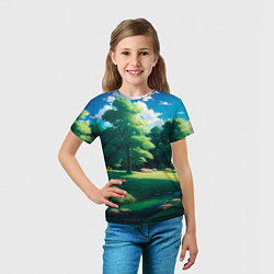 Футболка детская Пейзаж в стиле аниме, цвет: 3D-принт — фото 2