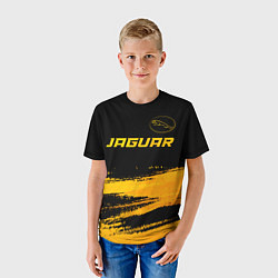 Футболка детская Jaguar - gold gradient: символ сверху, цвет: 3D-принт — фото 2