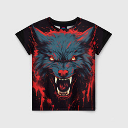 Футболка детская Red blue wolf, цвет: 3D-принт