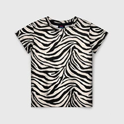 Футболка детская Полосатая шкура зебры, белого тигра, цвет: 3D-принт