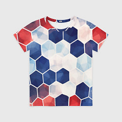 Детская футболка Плиты белые синие красные