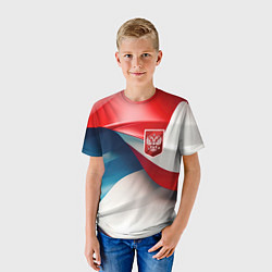 Футболка детская Красный герб России, цвет: 3D-принт — фото 2