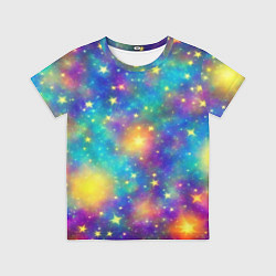Футболка детская Звездный космос, сияющий волшебством, цвет: 3D-принт