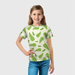 Футболка детская Лесной зеленый папоротник, цвет: 3D-принт — фото 2