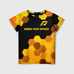 Футболка детская Need for Speed - gold gradient: символ сверху, цвет: 3D-принт