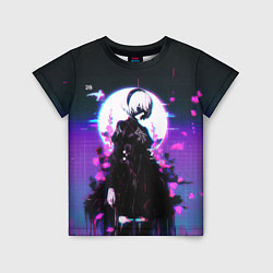 Футболка детская Nier automata 2b neon, цвет: 3D-принт