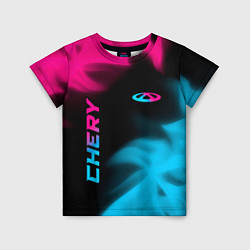 Футболка детская Chery - neon gradient: надпись, символ, цвет: 3D-принт