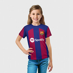 Футболка детская Педри Барселона форма 2324 домашняя, цвет: 3D-принт — фото 2