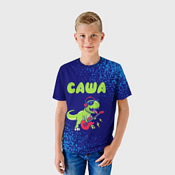 Футболка детская Саша рокозавр, цвет: 3D-принт — фото 2