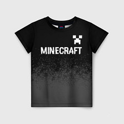 Футболка детская Minecraft glitch на темном фоне: символ сверху, цвет: 3D-принт
