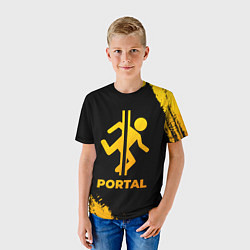 Футболка детская Portal - gold gradient, цвет: 3D-принт — фото 2