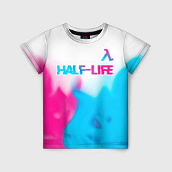 Футболка детская Half-Life neon gradient style: символ сверху, цвет: 3D-принт