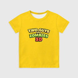 Детская футболка Two Guys & Zombies 3D - Лого на желтом
