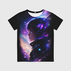 Футболка детская Покорение космоса - девушка, цвет: 3D-принт