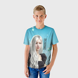 Футболка детская Роза Блэкпинк, цвет: 3D-принт — фото 2