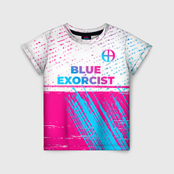 Детская футболка Blue Exorcist neon gradient style: символ сверху