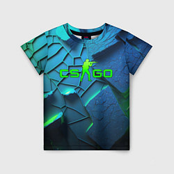 Футболка детская CS GO blue green style, цвет: 3D-принт