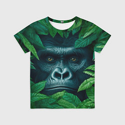 Футболка детская Горилла в кустах, цвет: 3D-принт