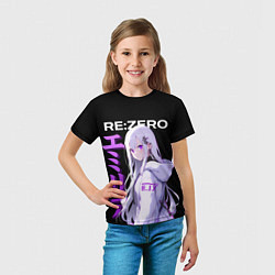 Футболка детская Эмилия в будущем - ре зеро, цвет: 3D-принт — фото 2
